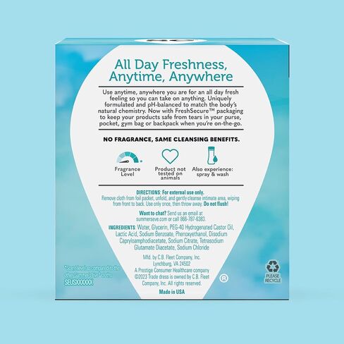 Summer's Eve, Ultimate Odor Control, Daily Feminine Wipes with Boric Acid, Removes Odor, On-the-go Body Wipes with pH Balance, 12 ct in Kuwait