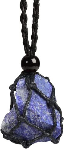 iSTONE Unisex Genuine Natural Gemstone Pendant Necklace Nylon Cord 25 Inch For Men Women in Saudi Arabia