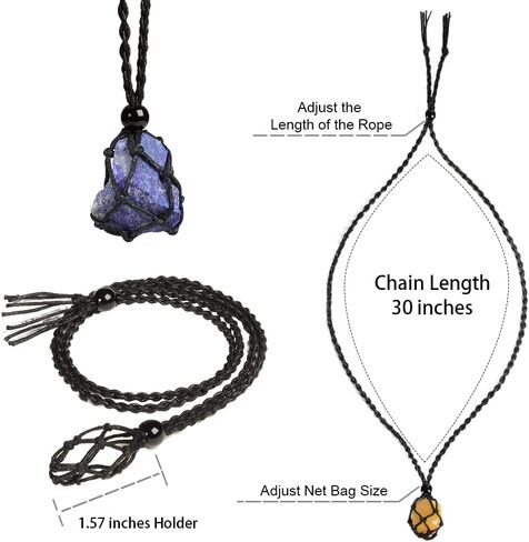 iSTONE Unisex Genuine Natural Gemstone Pendant Necklace Nylon Cord 25 Inch For Men Women in Saudi Arabia