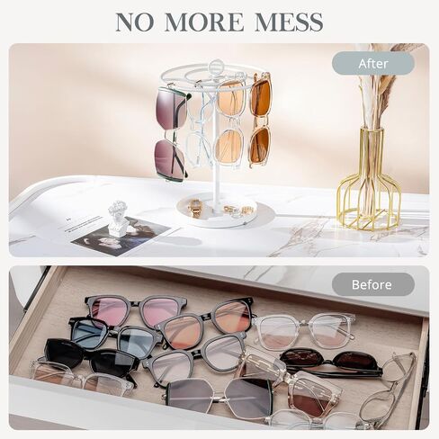 ProCase Set of 4 Stackable Jewelry Trays Bundle with 360 Rotating Sunglasses Organizer in Saudi Arabia