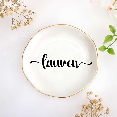 JoycuFF Lauren Jewelry Holder Gifts for Women, Personalized Name Gifts for Women, Birthday Bridesmaid Gifts for Women Best Friends for Wedding Day Mothers Day Anniversary Valentines Day in Saudi Arabia