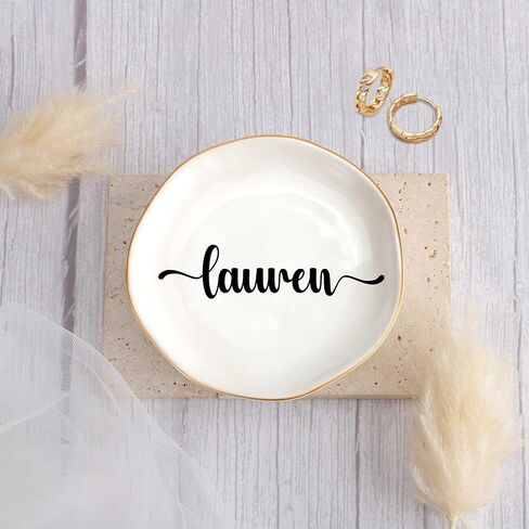 JoycuFF Lauren Jewelry Holder Gifts for Women, Personalized Name Gifts for Women, Birthday Bridesmaid Gifts for Women Best Friends for Wedding Day Mothers Day Anniversary Valentines Day in Saudi Arabia