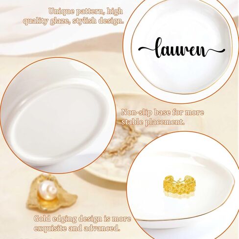 JoycuFF Lauren Jewelry Holder Gifts for Women, Personalized Name Gifts for Women, Birthday Bridesmaid Gifts for Women Best Friends for Wedding Day Mothers Day Anniversary Valentines Day in Saudi Arabia