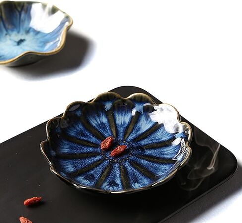 Leaf Flower Trinket Dish, Four Leaf Clover Ceramic Ring Holder, Lotus Leaf Jewelry Decorative Trinket Tray Plate Gifts for Women (Purple - Lotus Leaf) in Saudi Arabia