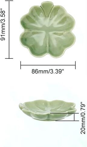 Leaf Flower Trinket Dish, Four Leaf Clover Ceramic Ring Holder, Lotus Leaf Jewelry Decorative Trinket Tray Plate Gifts for Women (Purple - Lotus Leaf) in Saudi Arabia