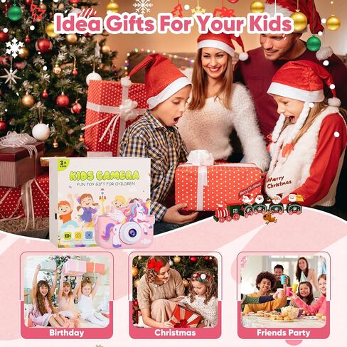 Unicorn Kids Digital Camera, Birthday Christmas Kids Toy Gifts for 5 6 7 8 9 10 Year Old Girls, 1080P HD Selfie Kids Camera Toys with 32GB Card in Saudi Arabia