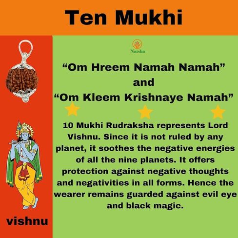 NAISHA Himalayan 10 Mukhi Rudraksha Bead، 100% قلادة بذور Rudraksha الأصلية والمعتمدة بنسبة 100%، خرزة Rudraksha بوجا/الصلاة/التأمل in Kuwait