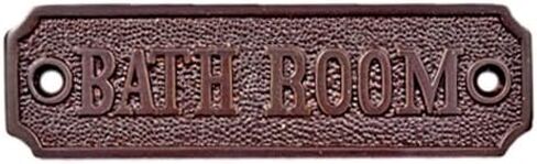 Adonai Hardware "BATH ROOM" Brass Door Sign (Antique Brass) in Saudi Arabia