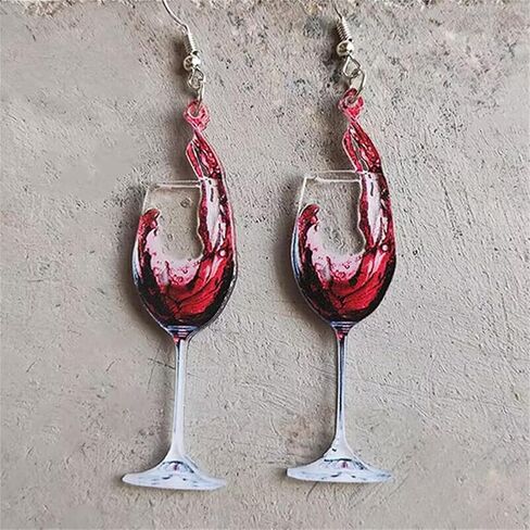 ONLYJUMP 3D Simulation wine glasses Earrings for Women Beer Mug Earrings Lightweight Dangle Drop Earrings Yellow Whisky Earrings Funny Acrylic Food Earrings in Saudi Arabia