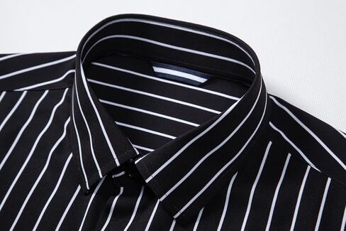 Mens Dress Shirts Stretch Long Sleeve Button Down Shirts Print Regular Fit Casual Busines Shirt in Saudi Arabia