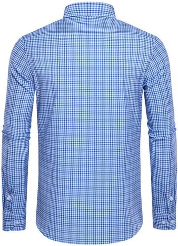 Mens Dress Shirts Stretch Long Sleeve Button Down Shirts Print Regular Fit Casual Busines Shirt in Saudi Arabia