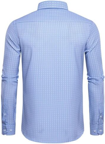 Mens Dress Shirts Stretch Long Sleeve Button Down Shirts Print Regular Fit Casual Busines Shirt in Saudi Arabia