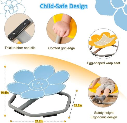 Sensory Spinning Chair for Autistic Kids, Sit and Spin Toys for Toddlers, Autism Swivel Chair Promote Coordination, Spinning Seat for Kids 3-5-7-10-12, Gifts for Autism Children in Saudi Arabia