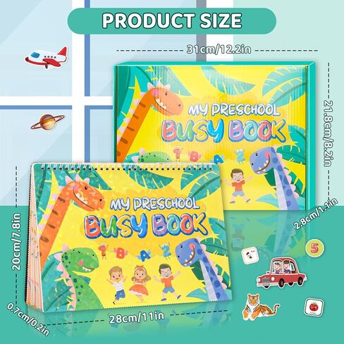 Busy Book for Toddlers 1-6, Montessorii Learning Book with 16 Page Binder - Birthday Gift for Boys and Girls (Busy05) in Kuwait