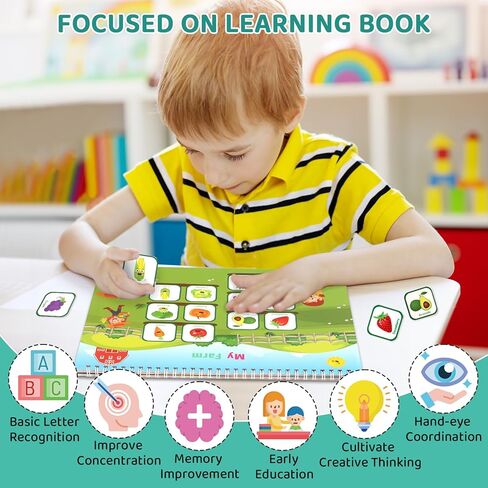 Busy Book for Toddlers 1-6, Montessorii Learning Book with 16 Page Binder - Birthday Gift for Boys and Girls (Busy05) in Kuwait