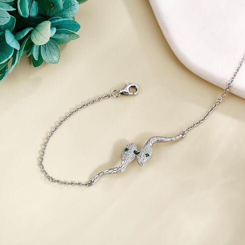 URONE Snake Bracelet For Women 925 Sterling Silver Snake Bracelet Chain Snake Jewelry Snake Gifts For Snake Lovers in Saudi Arabia