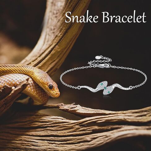 URONE Snake Bracelet For Women 925 Sterling Silver Snake Bracelet Chain Snake Jewelry Snake Gifts For Snake Lovers in Saudi Arabia