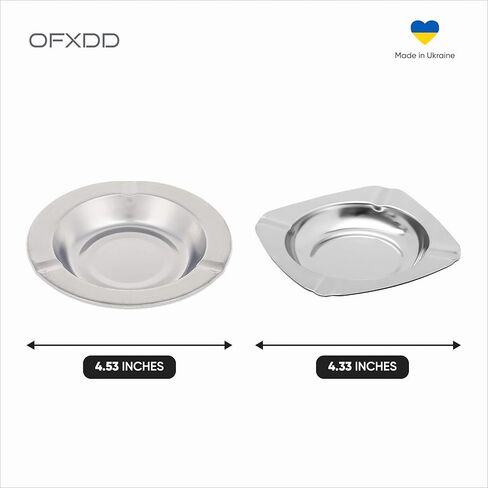 منافض السجائر - صواني سجائر معدنية للسجائر الداخلية والخارجية - مجموعة منفضة سجائر منزلية للسيجار، 5 قطع دائرية (عمق 4.72 بوصة) و4 قطع مربعة (4.33 بوصة × 4.33 بوصة) - منفضة سجائر من الفولاذ المقاوم للصدأ لطاولة الفناء in Kuwait