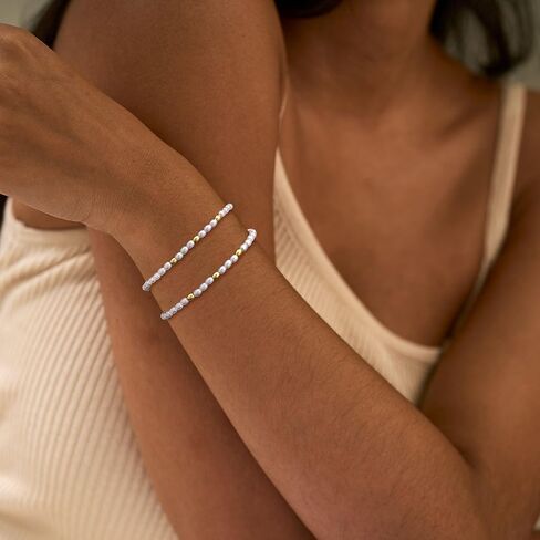 أساور اللؤلؤ الذهبية للنساء، أساور لؤلؤ المياه العذبة المطلية بالذهب عيار 14 قيراط، أساور أنيقة على شكل قلب مطرز باللؤلؤ، هدايا مجوهرات أنيقة للنساء in Kuwait