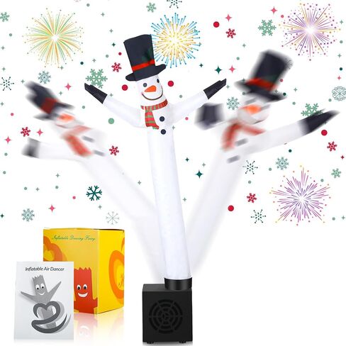 Poen Christmas Snowman Wacky Waving Inflatable Tube Guy Gift Snowman Mini Inflatable Tube Man Funny Joke Tubes Toy Desktop with Blower Arm Flailing Guy for Indoor Party Decoration in Saudi Arabia