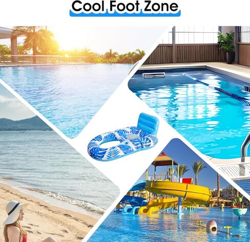 عوامة حمام السباحة القابلة للنفخ، كراسي عائمة قابلة للنفخ للبالغين، كرسي حمام سباحة مع حامل مشروبات، مسند ظهر، مسند للقدمين وتصميم كبير الحجم، مناسب لحمامات الشمس المنفجرة في النهر والبحيرة in Kuwait