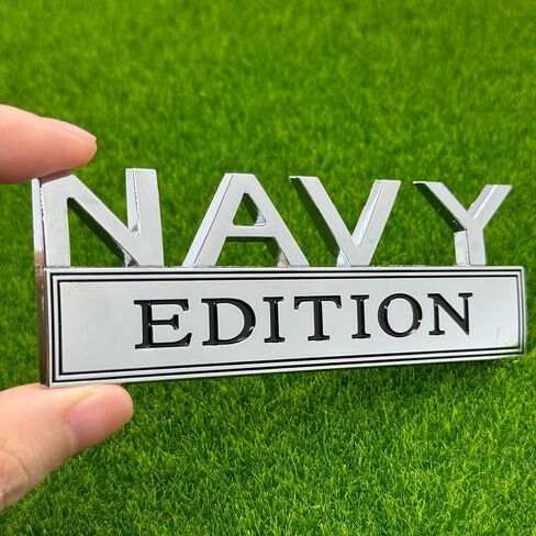 2 Pack Navy Edition Car Emblem, 3D Raised Metal Car Decals Exterior Truck Stickers Chrome Badge with Strong Adhesive for Car Truck Auto (Black/Black) in Saudi Arabia
