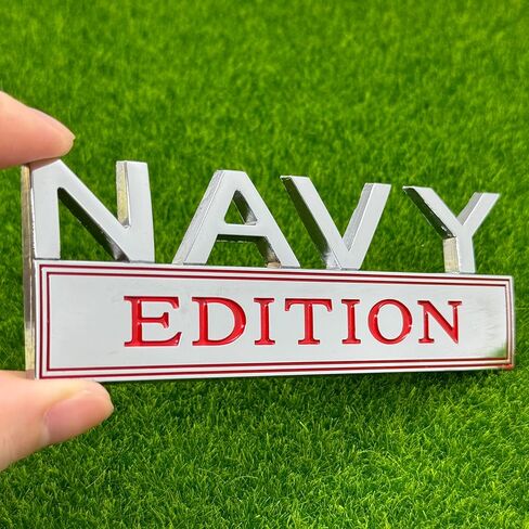 2 Pack Navy Edition Car Emblem, 3D Raised Metal Car Decals Exterior Truck Stickers Chrome Badge with Strong Adhesive for Car Truck Auto (Black/Black) in Saudi Arabia