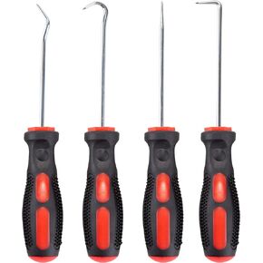 CARTMAN Precision 4 Piece Pick and Hook Set, Car Auto Oil Seal, O-Ring Seal Gasket, Pick Hook Puller Remover
