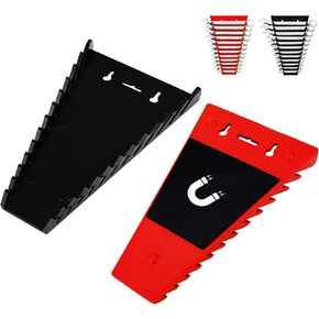 2Pack Magnetic Wrench Organizer wrench rack Tool Trays, Premium Quality Wrench Holder SAE(1/4" - 1/16") and Metric(6mm-24mm)