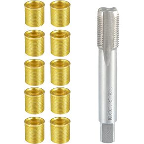 Outer/Universal Spark Plug Thread Repair Tools with M14x1.25 Inner Inserts and M16x1.25 Tap/High Speed Steel Tap Spark Plug/Durable/Metal / 1 Set/Gold Tone