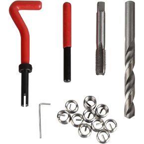 15 pcs Helicoil Thread Repair Insert Set, M9 x 1.25 x 13.5mm Compatible Auto Car Hand Tool Set