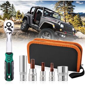 Xislet Torx Tool Kit Compatible with 2007-2020 Jeep Wrangler JL JK & Gladiator 2-4 Doors and Top Installation Removal Tool Kit Replace 82214166AB 68361574AB/AC