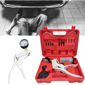 مضخة تفريغ يدوية احترافية للسيارات من HTOMT، مجموعة أدوات نزف الفرامل اليدوية لشخص واحد مع حقيبة محمية لفرامل رجل واحد ومجموعة ضبط نزيف القابض باللون الأحمر (أحمر) in Kuwait