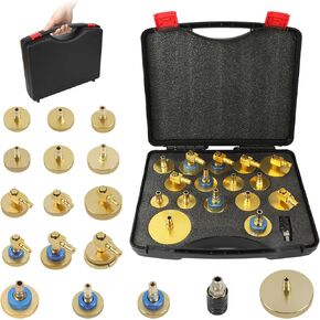OURANTOOLS Brake Fluid Bleeder Adapter Kit 17PCS Master Cylinder Bleeder Tool Kit for Most Vehicles Brake Fluid Bleeding or Refilling