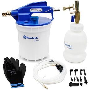 Kuntech Vacuum Brake Bleeder Kit with 2L Brake Fluid Extractor and 1L Refilling Bottle, One Person Pneumatic Vacuum Bleeder Tools, Air Pressure Brake Bleeder Tools for Auto Car Truck