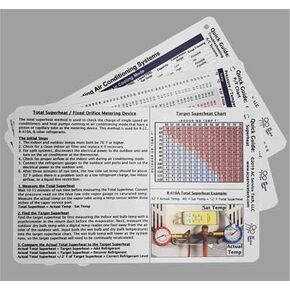AC Service Tech, LLC HVAC Quick Reference Cards for Refrigerant Charging and Troubleshooting