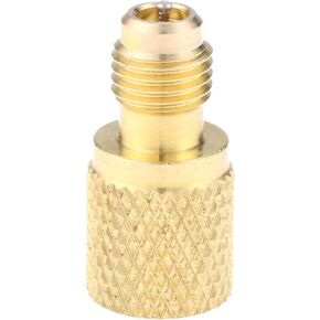 R134A Brass Adapter Fitting, 1/4" Male to 1/2" Female Refrigerant Tank Adapterr with Valve Core, Fits for AC Refrigerant System