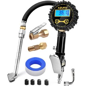 AZUNO Digital Tire Inflator with Pressure Gauge, 200 PSI, Heavy Duty Air Compressor Accessories, Comes with a Portable Carrying Box