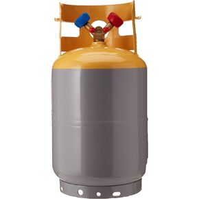 MASTERCOOL 62010 Gray/Yellow 30 lb Refrigerant Recovery Tank Without Float Switch and ¼" FL-M (7/16-20)
