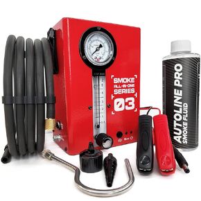 Automotive Smoke Machine Leak Tester for EVAP with Built-in Air Motor and Pressure Gauge – Model 03 - Exhaust Smoke Detector Tools Kit - Car Smoke Machine with Flow Meter and Smoke Fluid