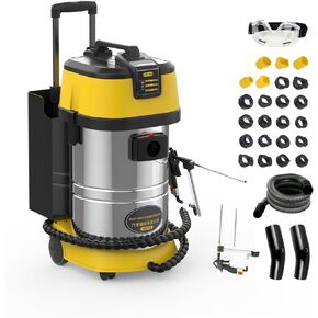 منظف ​​الكربون من رمل الجوز HTS518، منظف ترسب الكربون للمحرك، منخفض/عالي السرعة، منظف غسيل إزالة الكربون، منظف صمام أنبوب السحب مع 23 قطعة من محولات طراز السيارة وصندوق تخزين 110 فولت/220 فولت in Kuwait