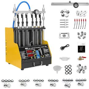 QPKING GDI Fuel Injector Cleaner Tester CT400 High Pressure Fuel Injector Cleaner Tester 6-Cylinder Gasoline Direct Injection Piezo Fuel Nozzle,GDI,EFI,FSI Injection Systems Cleaners Tester 110V/220V