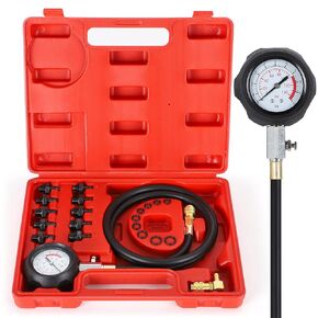 QUNNIE Oil Pressure Tester Kit, Pressure Gauge Kit, 0-140 PSI, Fuel System, Mechanical Engine Sensor, Compression Test, for Car ATV Truck