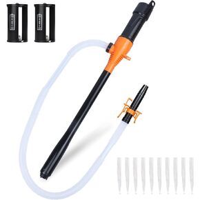 Portable Transfer Pump Battery Operated Electric Siphon Pump for Gas Fuel Diesel Transfer 3.5GPM Flow Oil Extractor - Ideal Gasoline Transfer Pump Easy to Use Hand Fuel Pump (Blue)