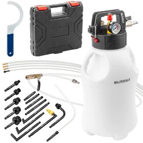 BILITOOLS Transmission Fluid Transfer Pump, 8L (2.1 Gallons) Automatic Pneumatic Oil Fluid Extractor Dispenser ATF Refill Kit with 15 ATF Adapters
