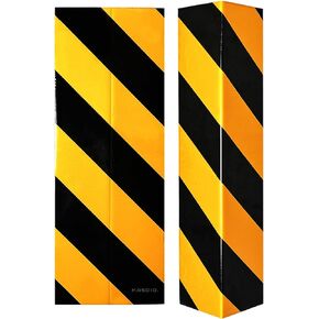 GWP05 Garage Wall Protector Foam Wall Corner Guard for Parking Garages - Reflective Wall Edge Protector - Wall Corner Edge and Bumpers Guards (2-Pack(Black Yellow))