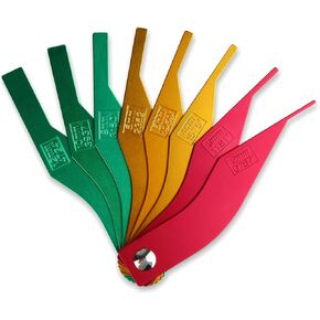 ptiysta Brake Disc Measuring Tool, 8-Piece SAE Gauge Measuring Metric Steel Structure Thickness Gauge, Color Coded Gauge Size, Measuring Disc and Drum Brake Pad Gauge