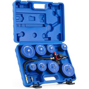 Orion Motor Tech Turbo System Leakage Tester Kit, 10pc Turbo Boost Leak Tester Set with 4 Pairs of Stepped Adapters 1-3/8" to 3-1/2", Turbo Pressure Leakage Tester for Cooling Emissions Exhaust Pipes