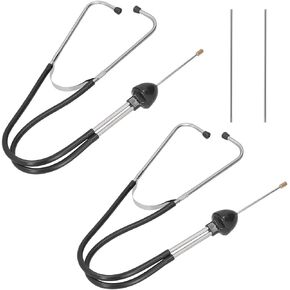 2PCS Car Mechanic Stethoscope Engine Stethoscope, Stainless Steel Automotive Mechanics Cylinder Stethoscope, Vehicle Diagnostic Hearing Tool, Universal for SUV Truck RV Motorcycle