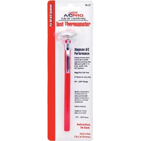 Interdynamics Certified A/C Pro Car Air Conditioner Test Thermometer, Helps Diagnose AC Performace and Checks Outlet Duct Temperature and Ambient Temperature, Includes Holder and Clip